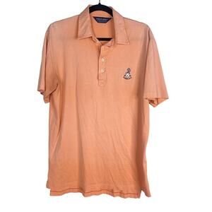 Polo Ralph Lauren Golf Mens M Coral Orange Shinnecock Short Sleeve Pima Polo